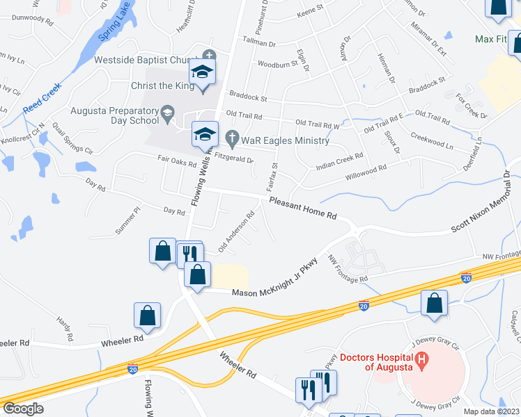 map of restaurants, bars, coffee shops, grocery stores, and more near 400 Old Anderson Road in Martinez