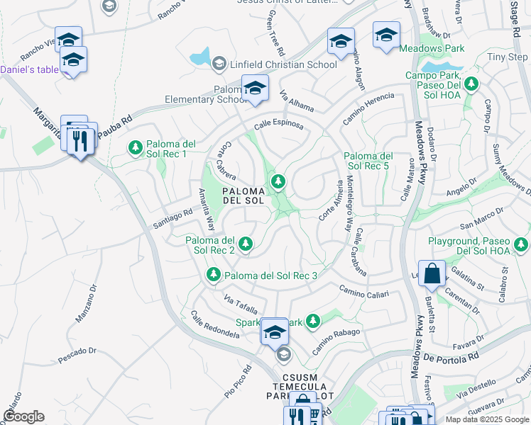 map of restaurants, bars, coffee shops, grocery stores, and more near 31921 Corte Pollensa in Temecula