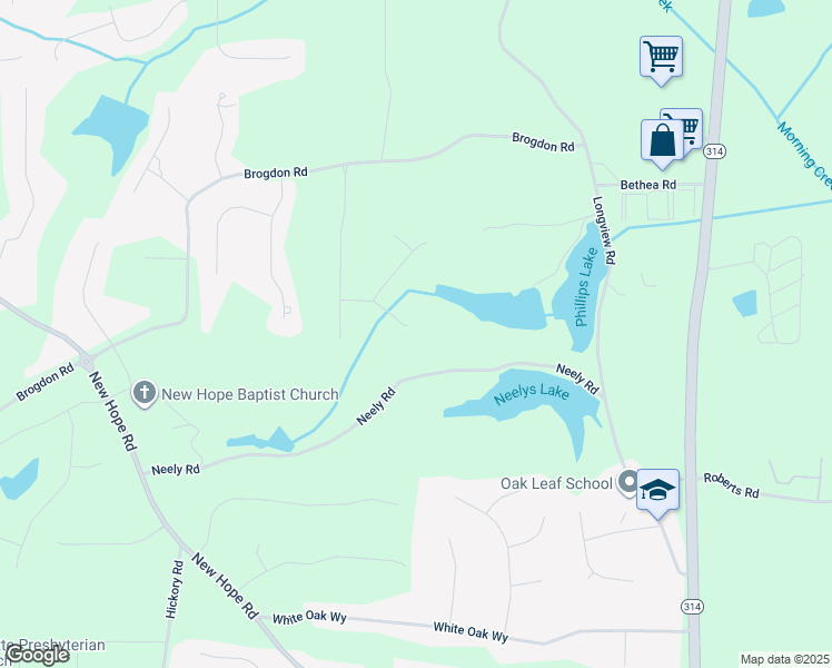 map of restaurants, bars, coffee shops, grocery stores, and more near 155 Matthew Way in Fayetteville