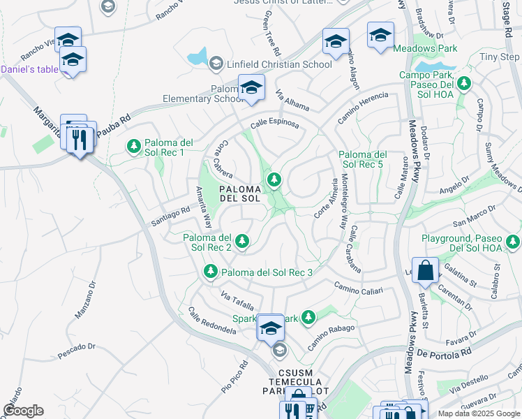 map of restaurants, bars, coffee shops, grocery stores, and more near 31921 Corte Pollensa in Temecula