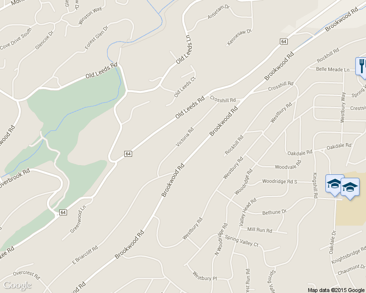 map of restaurants, bars, coffee shops, grocery stores, and more near 3521 Victoria Road in Birmingham