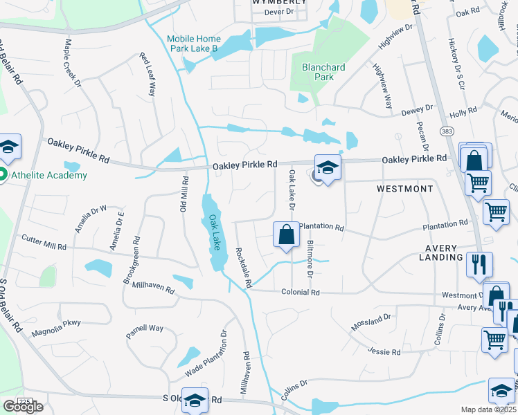 map of restaurants, bars, coffee shops, grocery stores, and more near 4628 Peavine Court in Augusta