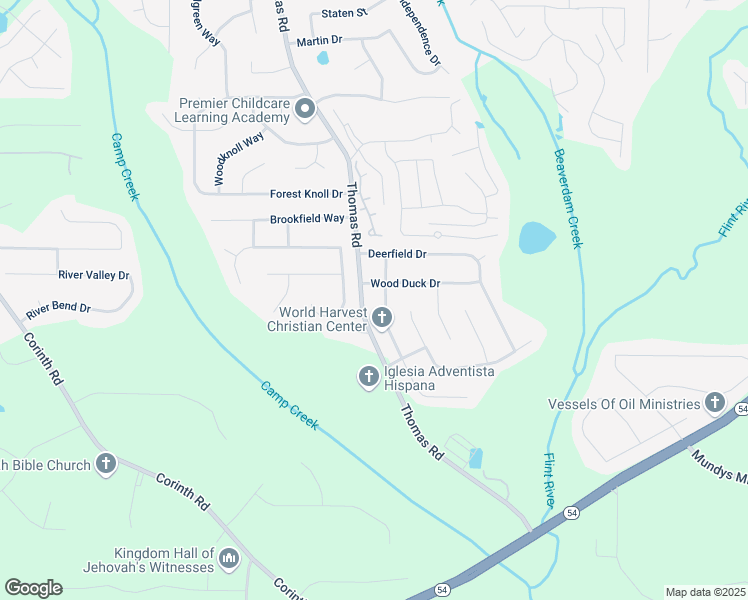 map of restaurants, bars, coffee shops, grocery stores, and more near 9547 Pintail Trail in Jonesboro