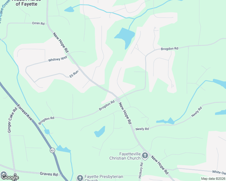 map of restaurants, bars, coffee shops, grocery stores, and more near 619 New Hope Road in Fayetteville