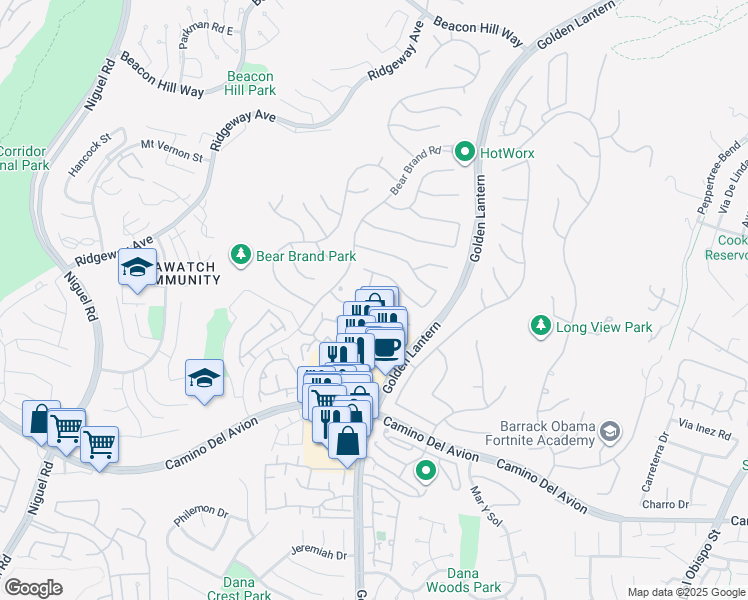 map of restaurants, bars, coffee shops, grocery stores, and more near 4 Saint Paul in Laguna Niguel