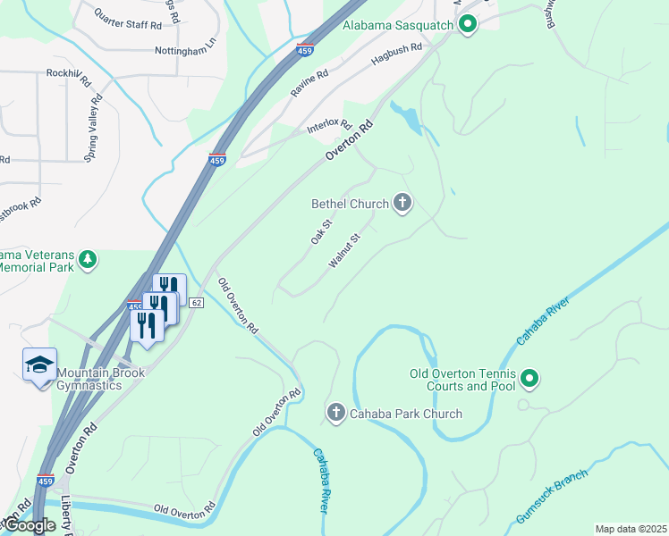 map of restaurants, bars, coffee shops, grocery stores, and more near 850 Walnut Street in Birmingham