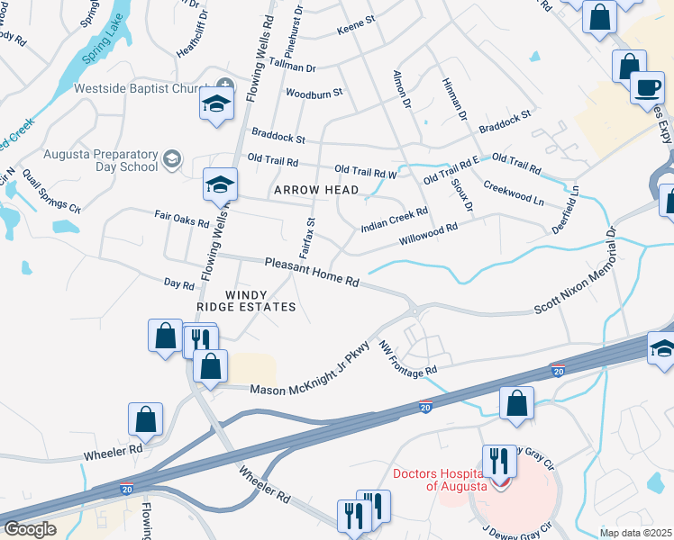 map of restaurants, bars, coffee shops, grocery stores, and more near 3995 Pleasant Home Road in Martinez