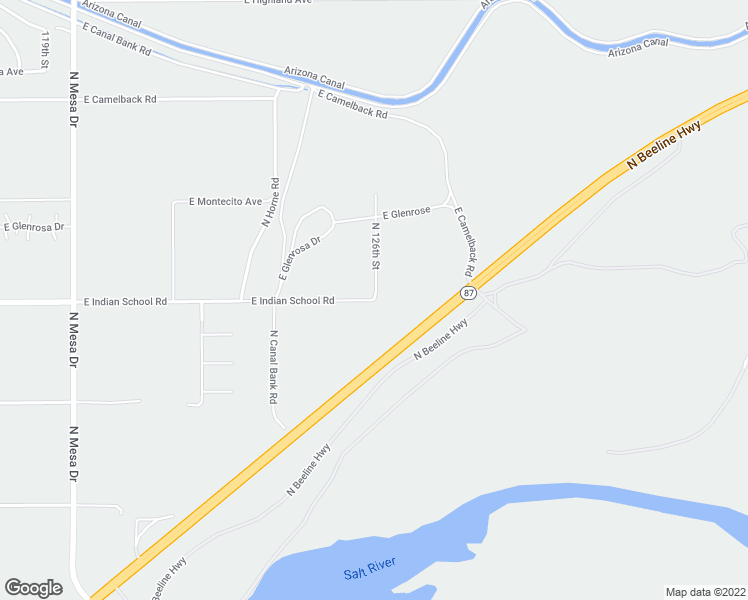 map of restaurants, bars, coffee shops, grocery stores, and more near 15659 East Indian School Road in Scottsdale