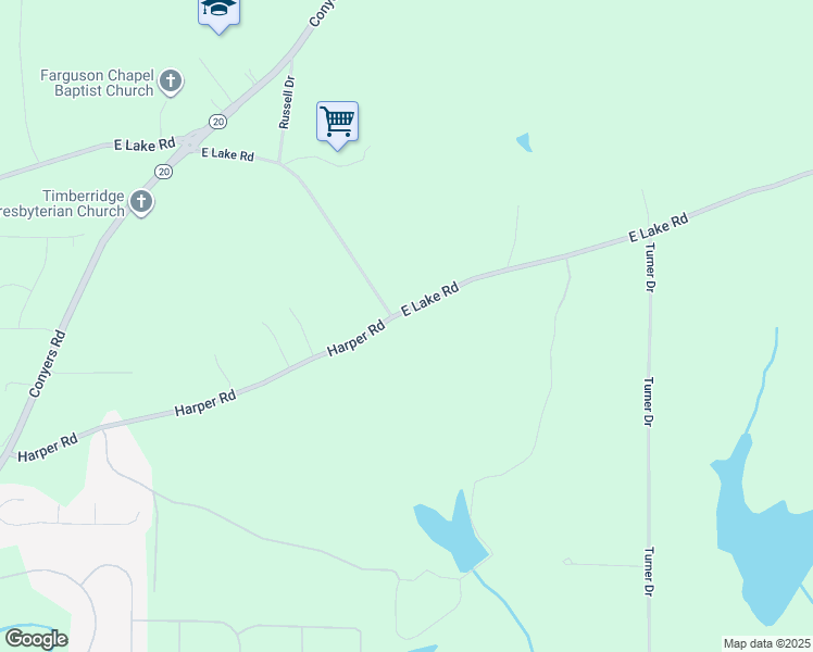 map of restaurants, bars, coffee shops, grocery stores, and more near 2200 East Lake Road in McDonough