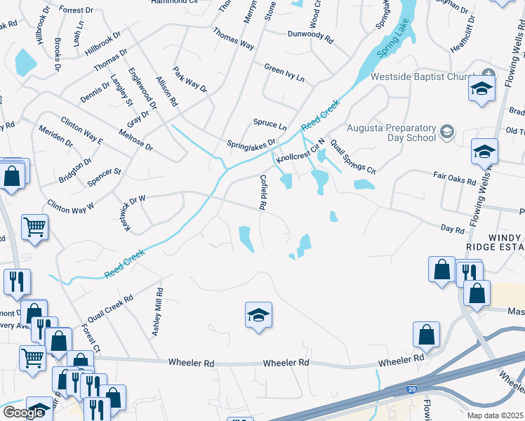 map of restaurants, bars, coffee shops, grocery stores, and more near 159 Cofield Road in Martinez