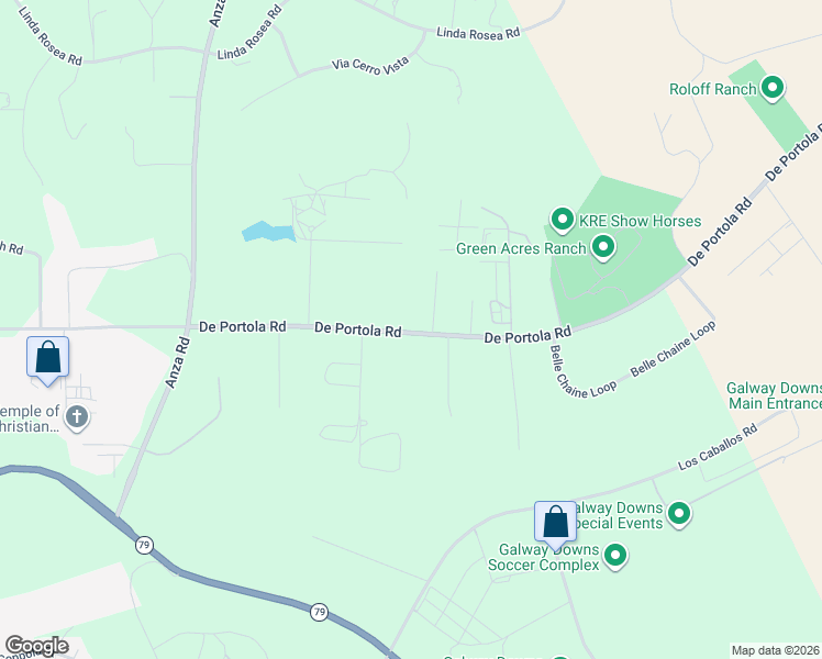 map of restaurants, bars, coffee shops, grocery stores, and more near 35438 De Portola Road in Temecula