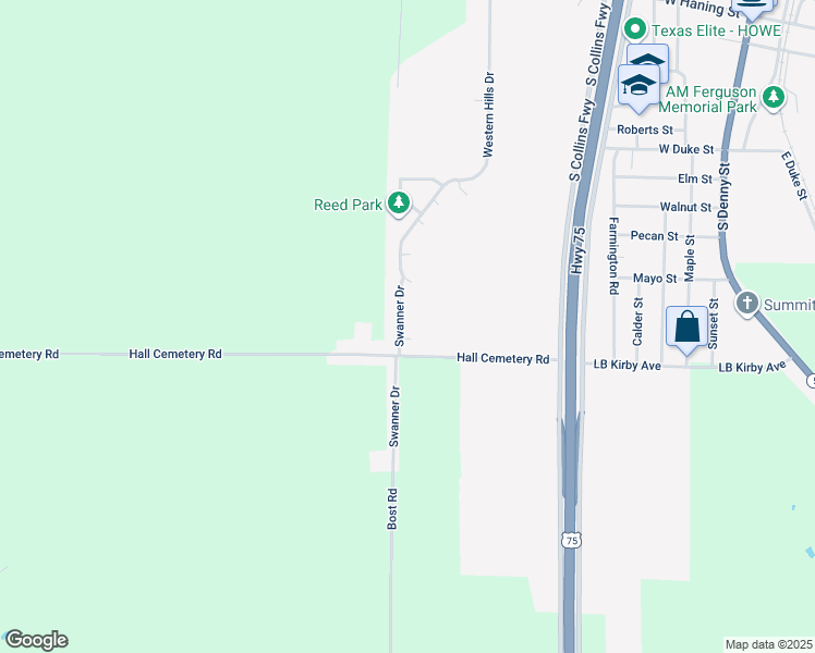 map of restaurants, bars, coffee shops, grocery stores, and more near 1014 Swanner Drive in Howe