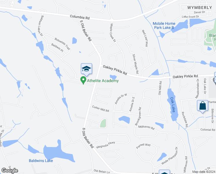 map of restaurants, bars, coffee shops, grocery stores, and more near 4686 Perry Mill Circle in Grovetown