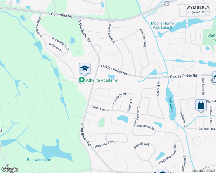 map of restaurants, bars, coffee shops, grocery stores, and more near 4688 Perry Mill Circle in Grovetown