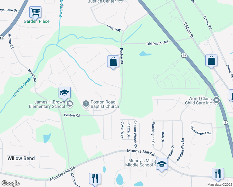 map of restaurants, bars, coffee shops, grocery stores, and more near 1065 Garrison Court in Jonesboro