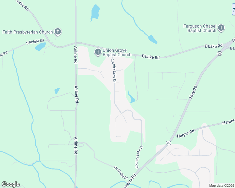 map of restaurants, bars, coffee shops, grocery stores, and more near 105 Creekview Drive in McDonough