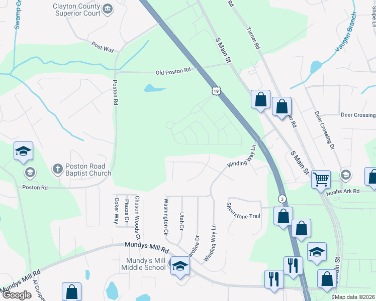 map of restaurants, bars, coffee shops, grocery stores, and more near 1244 Briar Ridge Ln in Jonesboro