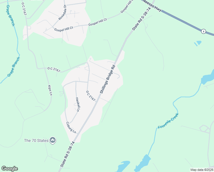map of restaurants, bars, coffee shops, grocery stores, and more near 1623 Shillings Bridge Road in Orangeburg