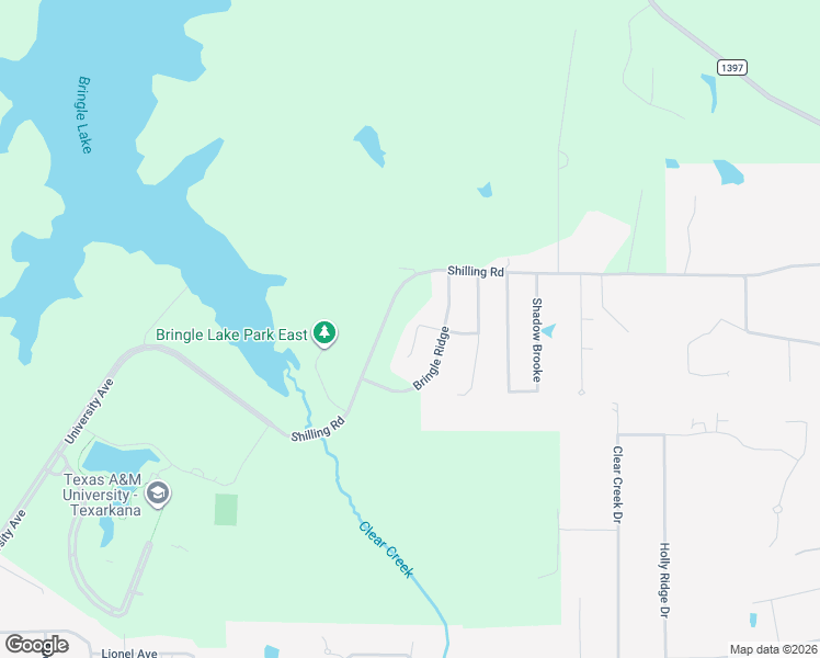 map of restaurants, bars, coffee shops, grocery stores, and more near 3810 Hunters Ridge in Texarkana