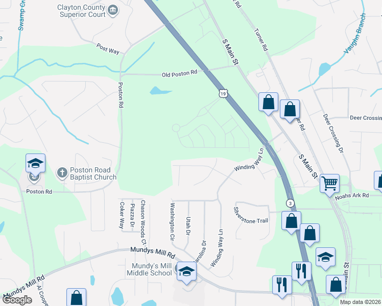 map of restaurants, bars, coffee shops, grocery stores, and more near 1244 Briar Ridge Ln in Jonesboro