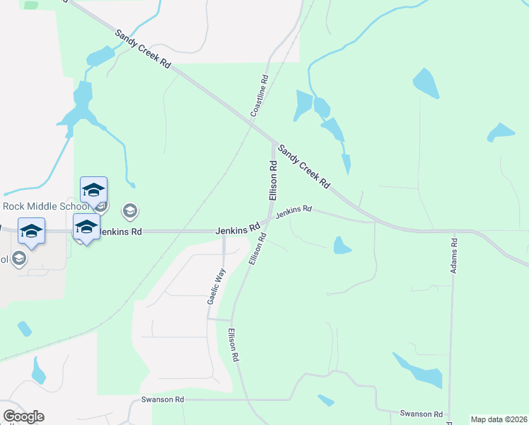 map of restaurants, bars, coffee shops, grocery stores, and more near 744 Ellison Road in Tyrone