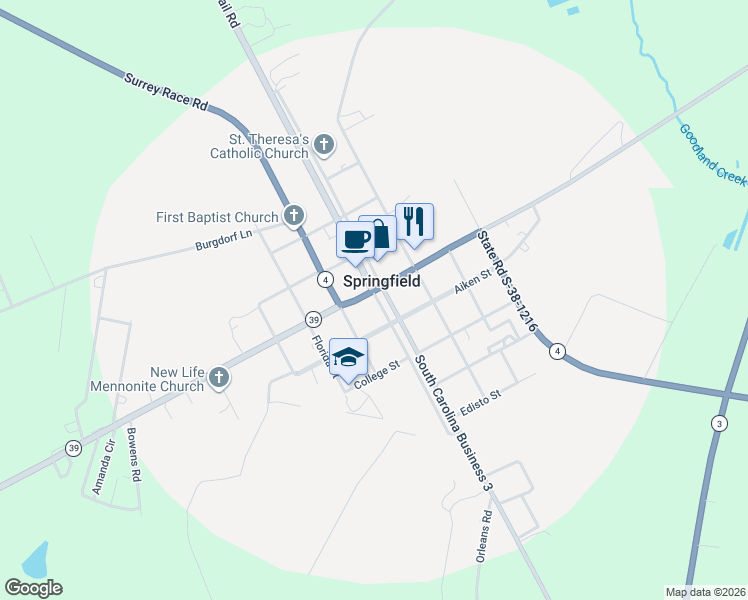 map of restaurants, bars, coffee shops, grocery stores, and more near in Springfield