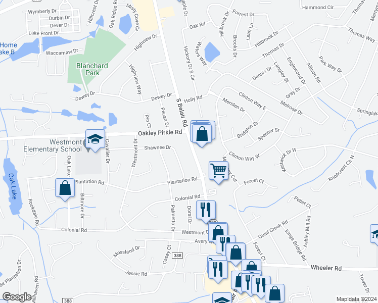 map of restaurants, bars, coffee shops, grocery stores, and more near 209 South Belair Road in Martinez