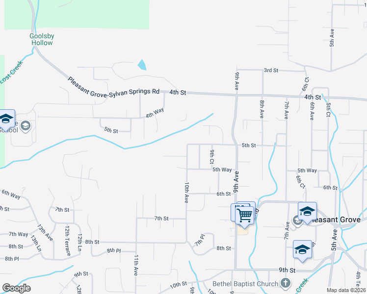 map of restaurants, bars, coffee shops, grocery stores, and more near 508 10th Ave in Pleasant Grove