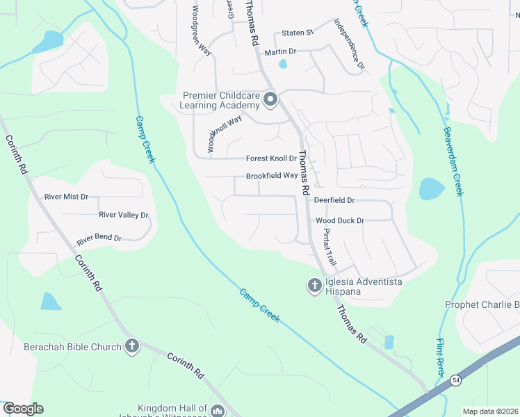 map of restaurants, bars, coffee shops, grocery stores, and more near 470 Thomas Downs Way in Jonesboro