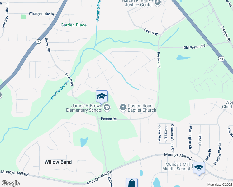 map of restaurants, bars, coffee shops, grocery stores, and more near 9526 Autumn Court in Jonesboro