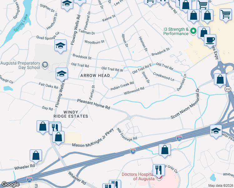 map of restaurants, bars, coffee shops, grocery stores, and more near 3961 Willowood Road in Martinez
