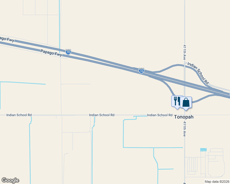 map of restaurants, bars, coffee shops, grocery stores, and more near 4118 North 416th Avenue in Tonopah