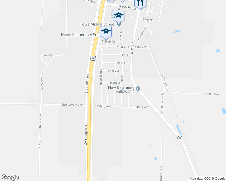 map of restaurants, bars, coffee shops, grocery stores, and more near 912 Ricketts Street in Howe