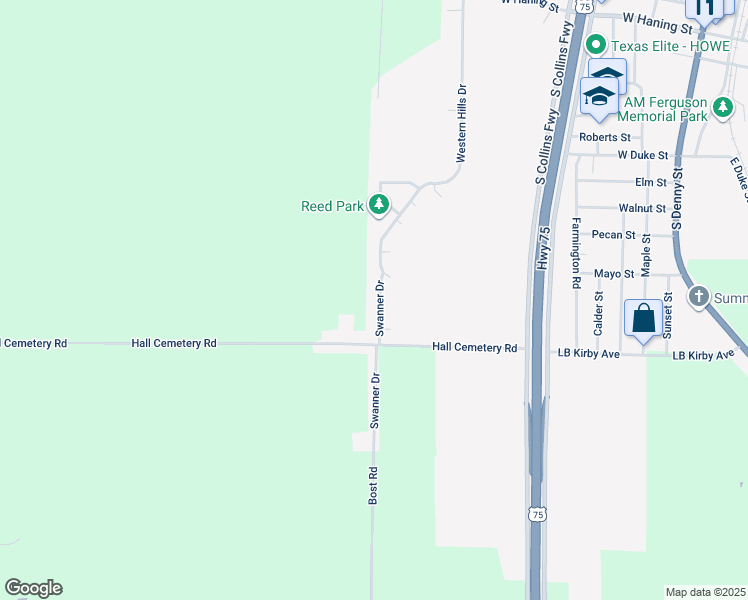 map of restaurants, bars, coffee shops, grocery stores, and more near 1014 Swanner Drive in Howe