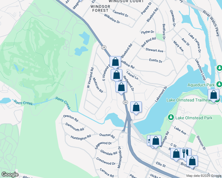 map of restaurants, bars, coffee shops, grocery stores, and more near 225 Water Oak Dr in Augusta