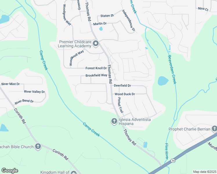 map of restaurants, bars, coffee shops, grocery stores, and more near 9500 Thomas Downs Lane in Jonesboro