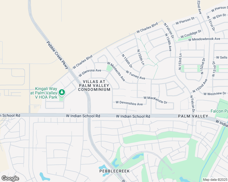 map of restaurants, bars, coffee shops, grocery stores, and more near 4226 North 157th Avenue in Goodyear