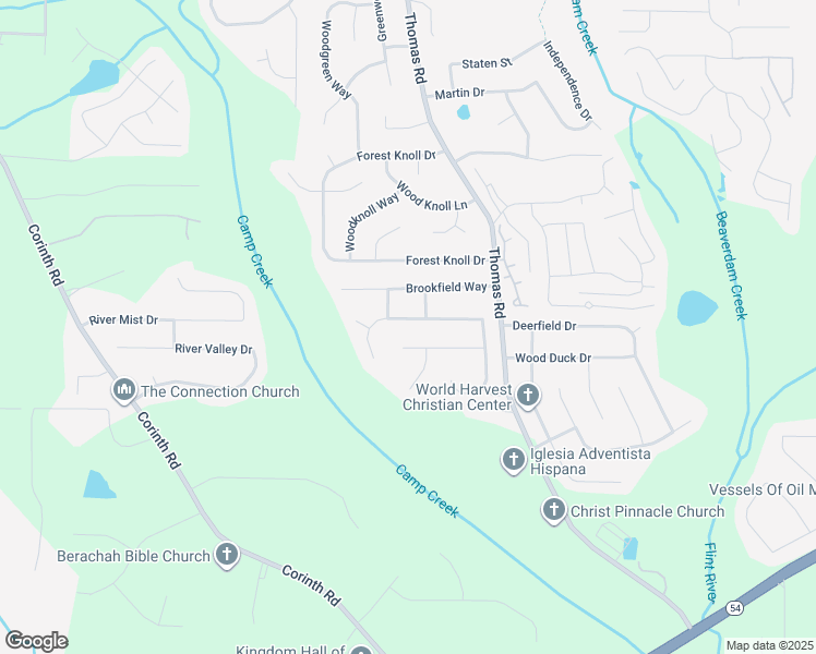 map of restaurants, bars, coffee shops, grocery stores, and more near 470 Thomas Downs Way in Jonesboro