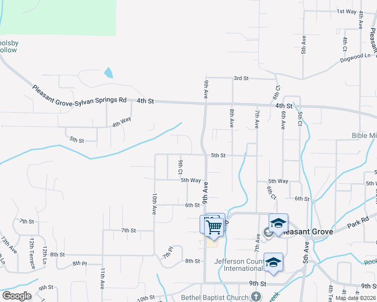 map of restaurants, bars, coffee shops, grocery stores, and more near 920 5th Street in Pleasant Grove