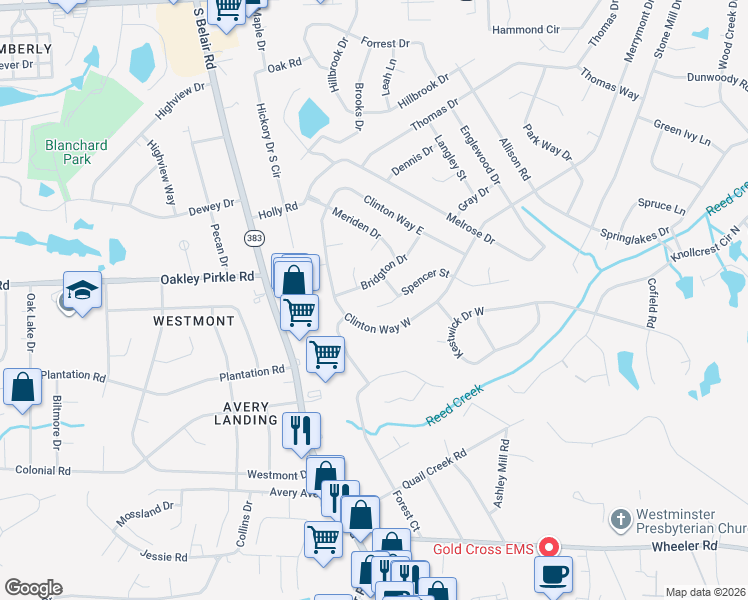 map of restaurants, bars, coffee shops, grocery stores, and more near 4125 Spencer Street in Martinez