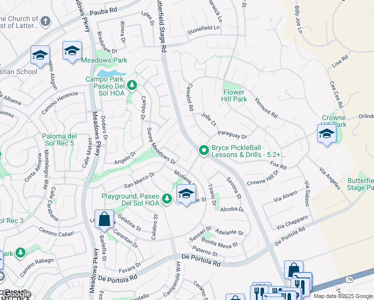 map of restaurants, bars, coffee shops, grocery stores, and more near 32865 Naples Court in Temecula
