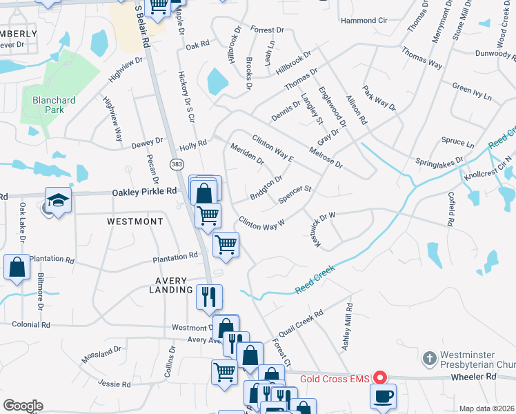 map of restaurants, bars, coffee shops, grocery stores, and more near 4125 Spencer Street in Martinez