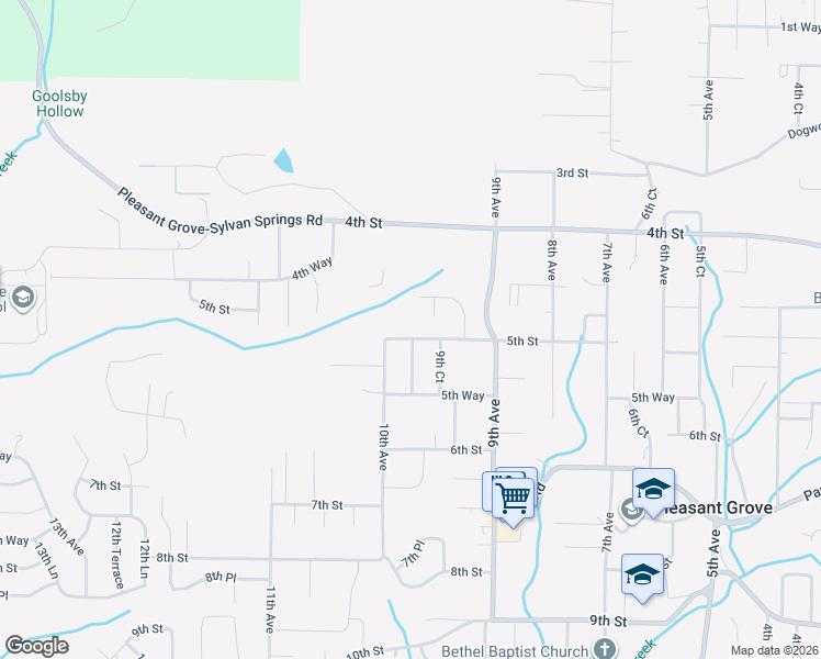 map of restaurants, bars, coffee shops, grocery stores, and more near 938 5th Street in Pleasant Grove
