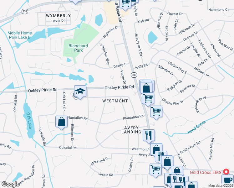 map of restaurants, bars, coffee shops, grocery stores, and more near 4513 Shawnee Drive in Martinez