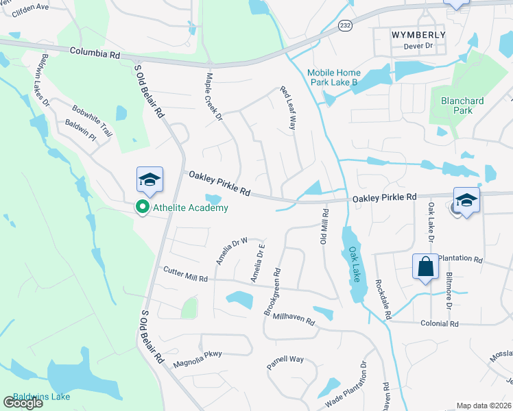 map of restaurants, bars, coffee shops, grocery stores, and more near 4680 Oakley Pirkle Road in Martinez
