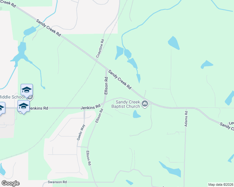 map of restaurants, bars, coffee shops, grocery stores, and more near 751 Ellison Road in Tyrone