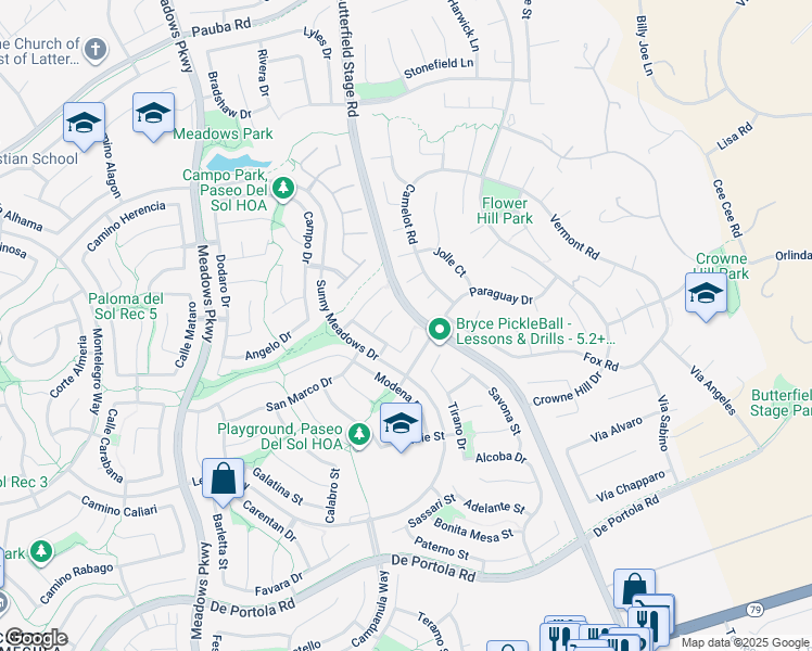 map of restaurants, bars, coffee shops, grocery stores, and more near 32871 Naples Court in Temecula