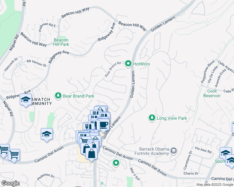 map of restaurants, bars, coffee shops, grocery stores, and more near 26 Newcastle Lane in Laguna Niguel