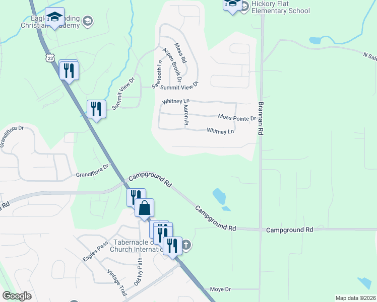 map of restaurants, bars, coffee shops, grocery stores, and more near 141 Crown Walk in McDonough
