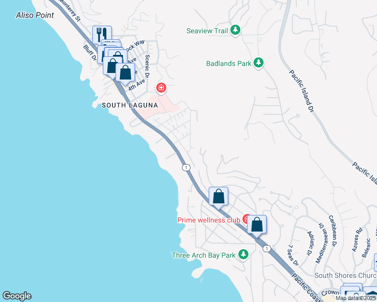 map of restaurants, bars, coffee shops, grocery stores, and more near 31956 10th Avenue in Laguna Beach